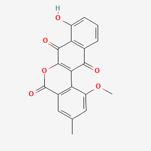 molecular formula C19H12O6 B1208334 8-羟基-1-甲氧基-3-甲基-5H-苯并(d)萘(2,3-b)并吡喃-5,7,12-三酮 CAS No. 76191-51-0