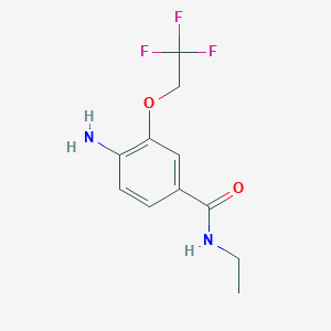 molecular formula C11H13F3N2O2 B12083341 4-amino-N-ethyl-3-(2,2,2-trifluoroethoxy)benzamide 