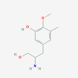 molecular formula C11H17NO3 B12083354 Benzenepropanol, beta-amino-3-hydroxy-4-methoxy-5-methyl-, (betaS)- 
