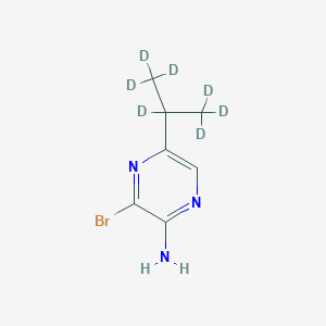 molecular formula C7H10BrN3 B12083368 2-Pyrazinamine, 3-bromo-5-[1-(methyl-d3)ethyl-1,2,2,2-d4]- CAS No. 1185316-63-5
