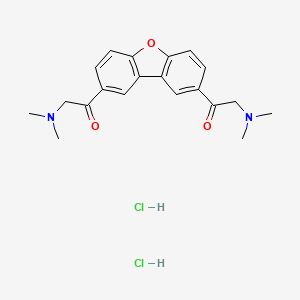molecular formula C20H24Cl2N2O3 B1208337 2-(dimethylamino)-1-[8-[2-(dimethylamino)acetyl]dibenzofuran-2-yl]ethanone;dihydrochloride CAS No. 36115-09-0