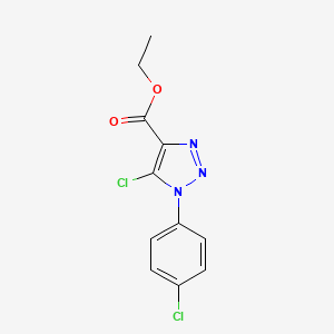 molecular formula C11H9Cl2N3O2 B12083414 ethyl 5-chloro-1-(4-chlorophenyl)-1H-1,2,3-triazole-4-carboxylate CAS No. 30165-93-6