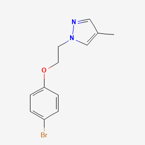 molecular formula C12H13BrN2O B12083428 1-[2-(4-Bromophenoxy)ethyl]-4-methyl-1H-pyrazole 