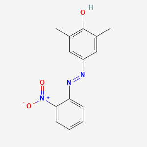molecular formula C14H13N3O3 B12083436 Phenol, 2,6-dimethyl-4-[(2-nitrophenyl)azo]- CAS No. 1435-76-3