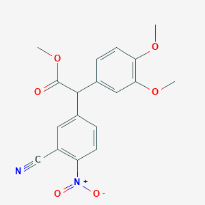 molecular formula C18H16N2O6 B12083449 Methyl 2-(3-cyano-4-nitrophenyl)-2-(3,4-dimethoxyphenyl)acetate 