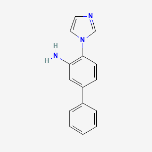 molecular formula C15H13N3 B12083479 4-(1H-imidazol-1-yl)-[1,1'-biphenyl]-3-amine 