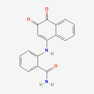 molecular formula C17H12N2O3 B1208348 2-[(3,4-Dioxonaphthalen-1-yl)amino]benzamide CAS No. 131242-85-8