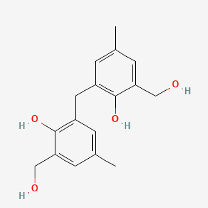 molecular formula C17H20O4 B12083482 Benzenemethanol, 3,3'-methylenebis[2-hydroxy-5-methyl- 