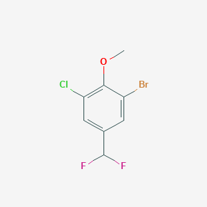 molecular formula C8H6BrClF2O B12083499 1-Bromo-3-chloro-5-(difluoromethyl)-2-methoxy-benzene 
