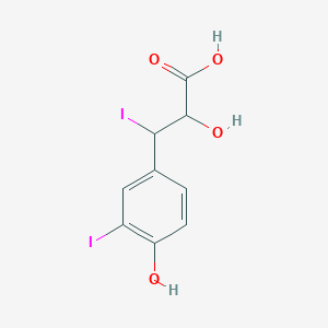 molecular formula C9H8I2O4 B12083516 2-Hydroxy-3-(4-hydroxy-3-iodophenyl)-3-iodopropanoic acid 