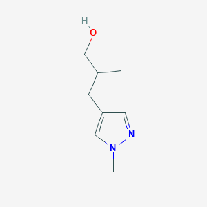 molecular formula C8H14N2O B12083524 2-Methyl-3-(1-methyl-1H-pyrazol-4-yl)propan-1-ol 