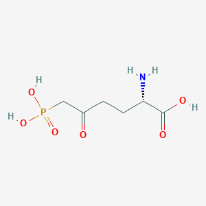 molecular formula C6H12NO6P B1208355 Hexanoic acid, 2-amino-5-oxo-6-phosphono-, (S)- CAS No. 74317-96-7