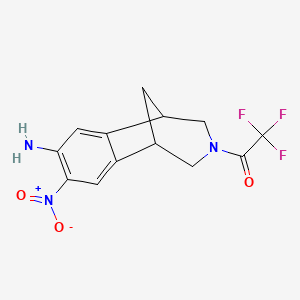 molecular formula C13H12F3N3O3 B12083550 Depyrazine 7-Nitro-8-aminophenyl N-Trifluoroacetyl Varenicline 