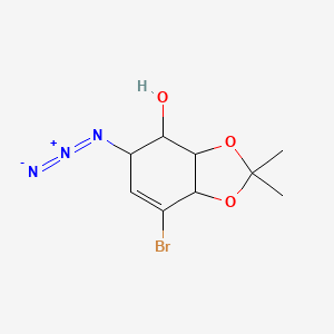 molecular formula C9H12BrN3O3 B12083565 [3aS-(3aalpha,4alpha,5beta,7aalpha)]-5-Azido-7-bromo-3a,4,5,7a-tetrahydro-2,2-dimethyl-1,3-benzodioxol-4-ol 