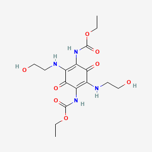 molecular formula C16H24N4O8 B1208357 2,5-Bis(2-hydroxyethylamino)-3,6-bis(carboethoxyamino)-1,4-benzoquinone CAS No. 77036-53-4