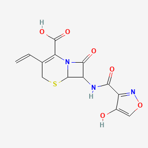 molecular formula C13H11N3O6S B12083596 (6R,7R)-7-(4-Hydroxyisoxazole-3-carboxamido)-8-oxo-3-vinyl-5-thia-1-azabicyclo[4.2.0]oct-2-ene-2-carboxylic Acid 