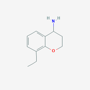 molecular formula C11H15NO B12083674 8-ethyl-3,4-dihydro-2H-1-benzopyran-4-amine 