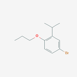 molecular formula C12H17BrO B12083683 4-Bromo-2-(propan-2-yl)-1-propoxybenzene 