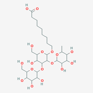 molecular formula C27H48O17 B12083701 8-Methoxycarbonyloctyl2-O-(a-L-fucopyranosyl)-3-O-(a-D-galactopyranosyl)-b-D-galactopyranoside 