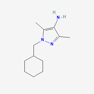 molecular formula C12H21N3 B12083749 1-Cyclohexylmethyl-3,5-dimethyl-1H-pyrazol-4-ylamine 