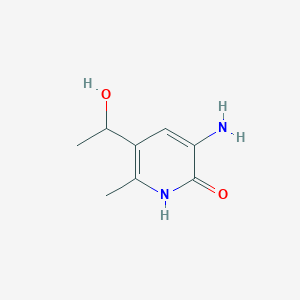 molecular formula C8H12N2O2 B120838 3-amino-5-(1-hydroxyethyl)-6-methylpyridin-2(1H)-one CAS No. 142327-87-5