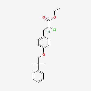 molecular formula C21H25ClO3 B1208380 ethyl 2-chloro-3-[4-(2-methyl-2-phenylpropoxy)phenyl]propanoate CAS No. 62516-91-0