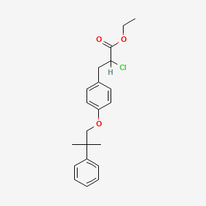 molecular formula C21H25ClO3 B1208380 Ethyl 2-chloro-3-(4-(2-methyl-2-phenylpropyloxy)phenyl)propionate CAS No. 62516-91-0