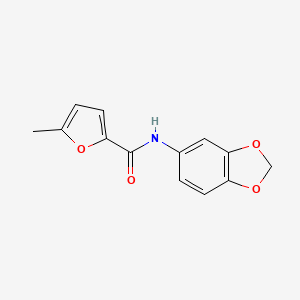 molecular formula C13H11NO4 B1208382 N-(2H-13-BENZODIOXOL-5-YL)-5-METHYLFURAN-2-CARBOXAMIDE 