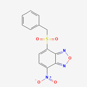 molecular formula C13H9N3O5S B1208385 4-(Benzylsulfonyl)-7-(hydroxy(oxido)amino)-2,1,3-benzoxadiazole CAS No. 53619-72-0