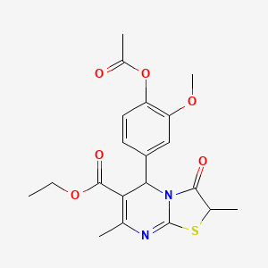 5-(4-acetyloxy-3-methoxyphenyl)-2,7-dimethyl-3-oxo-5H-thiazolo[3,2-a]pyrimidine-6-carboxylic acid ethyl ester