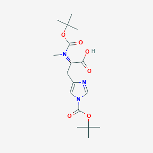 molecular formula C17H27N3O6 B12083928 Boc-N-Me-His(Boc)-OH 