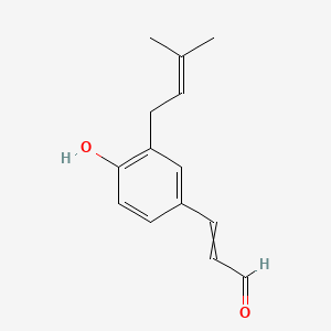 molecular formula C14H16O2 B1208394 3-[4-Hydroxy-3-(3-methylbut-2-enyl)phenyl]prop-2-enal 