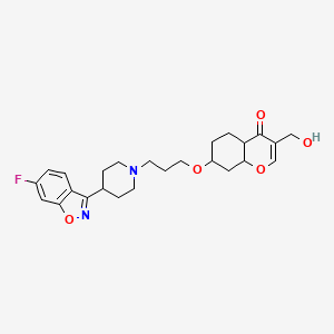 molecular formula C25H31FN2O5 B12084011 7-[3-[4-(6-Fluoro-1,2-benzoxazol-3-yl)piperidin-1-yl]propoxy]-3-(hydroxymethyl)-4a,5,6,7,8,8a-hexahydrochromen-4-one 