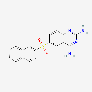 molecular formula C18H14N4O2S B1208402 2,4-Diamino-6-(2-naphthalenylsulfonyl)quinazoline CAS No. 51123-83-2