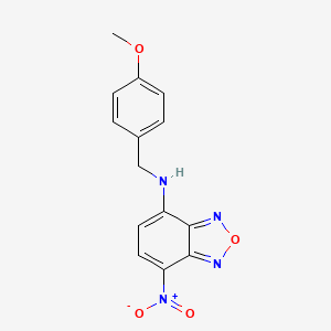 molecular formula C14H12N4O4 B1208404 2,1,3-Benzoxadiazol-4-amine, N-[(4-methoxyphenyl)methyl]-7-nitro- CAS No. 33984-50-8