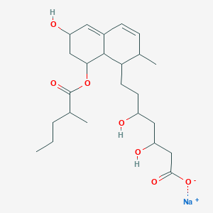 molecular formula C24H37NaO7 B12084055 Sodium;3,5-dihydroxy-7-[6-hydroxy-2-methyl-8-(2-methylpentanoyloxy)-1,2,6,7,8,8a-hexahydronaphthalen-1-yl]heptanoate 