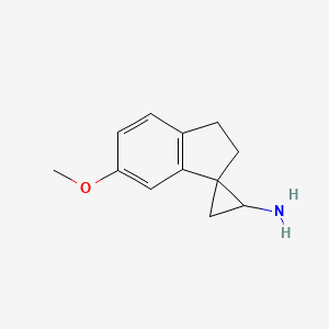 molecular formula C12H15NO B12084056 6'-Methoxy-2',3'-dihydrospiro[cyclopropane-1,1'-indene]-2-amine CAS No. 1427498-29-0