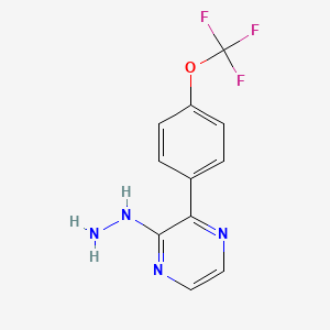 molecular formula C11H9F3N4O B12084066 2-Hydrazinyl-3-(4-(trifluoromethoxy)phenyl)pyrazine 