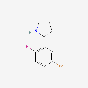 molecular formula C10H11BrFN B12084085 2-(5-Bromo-2-fluorophenyl)pyrrolidine 