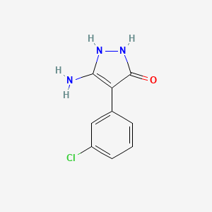 molecular formula C9H8ClN3O B12084096 5-Amino-4-(3-chlorophenyl)-1H-pyrazol-3-ol 