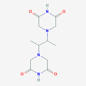 molecular formula C12H18N4O4 B1208411 4,4'-(1,2-Dimethyl-1,2-ethanediyl)bis-2,6-piperazinedione CAS No. 21416-68-2
