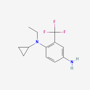molecular formula C12H15F3N2 B12084113 N1-cyclopropyl-N1-ethyl-2-(trifluoromethyl)benzene-1,4-diamine 