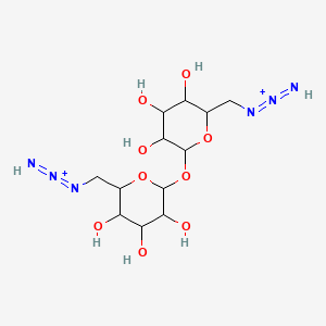 molecular formula C12H22N6O9+2 B12084169 Imino-[[3,4,5-trihydroxy-6-[3,4,5-trihydroxy-6-[(iminoazaniumylideneamino)methyl]oxan-2-yl]oxyoxan-2-yl]methylimino]azanium 