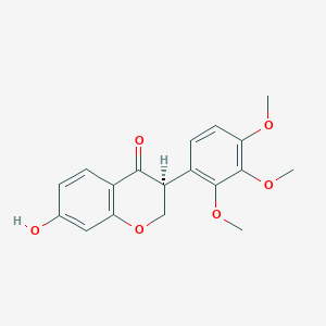 molecular formula C18H18O6 B12084217 4H-1-Benzopyran-4-one, 2,3-dihydro-7-hydroxy-3-(2,3,4-trimethoxyphenyl)-, (3S)- CAS No. 56973-42-3