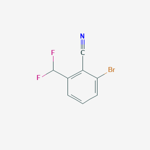 molecular formula C8H4BrF2N B12084227 2-Bromo-6-(difluoromethyl)benzonitrile CAS No. 1261775-76-1