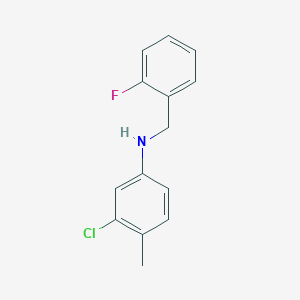 molecular formula C14H13ClFN B12084282 3-Chloro-N-(2-fluorobenzyl)-4-methylaniline 