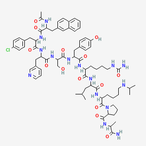 molecular formula C74H100ClN15O14 B12084305 Ac-DL-2Nal-DL-Phe(4-Cl)-DL-3Pal-DL-Ser-DL-Tyr-DL-hCit-DL-Leu-DL-Lys(iPr)-DL-Pro-DL-Ala-NH2 