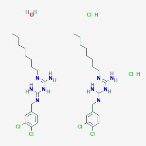 molecular formula C34H58Cl6N10O B1208432 Olanexidine Hydrochloride CAS No. 218282-71-4