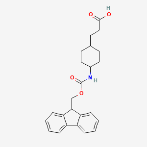 molecular formula C24H27NO4 B12084334 3-((1r,4r)-4-((((9H-Fluoren-9-yl)methoxy)carbonyl)amino)cyclohexyl)propanoic acid 