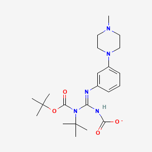 molecular formula C22H34N5O4- B12084340 Carbamic acid, N-[[[(1,1-dimethylethoxy)carbonyl]amino][[3-(4-methyl-1-piperazinyl)phenyl]amino]methylene]-, 1,1-dimethylethyl ester, [N(E)]- 